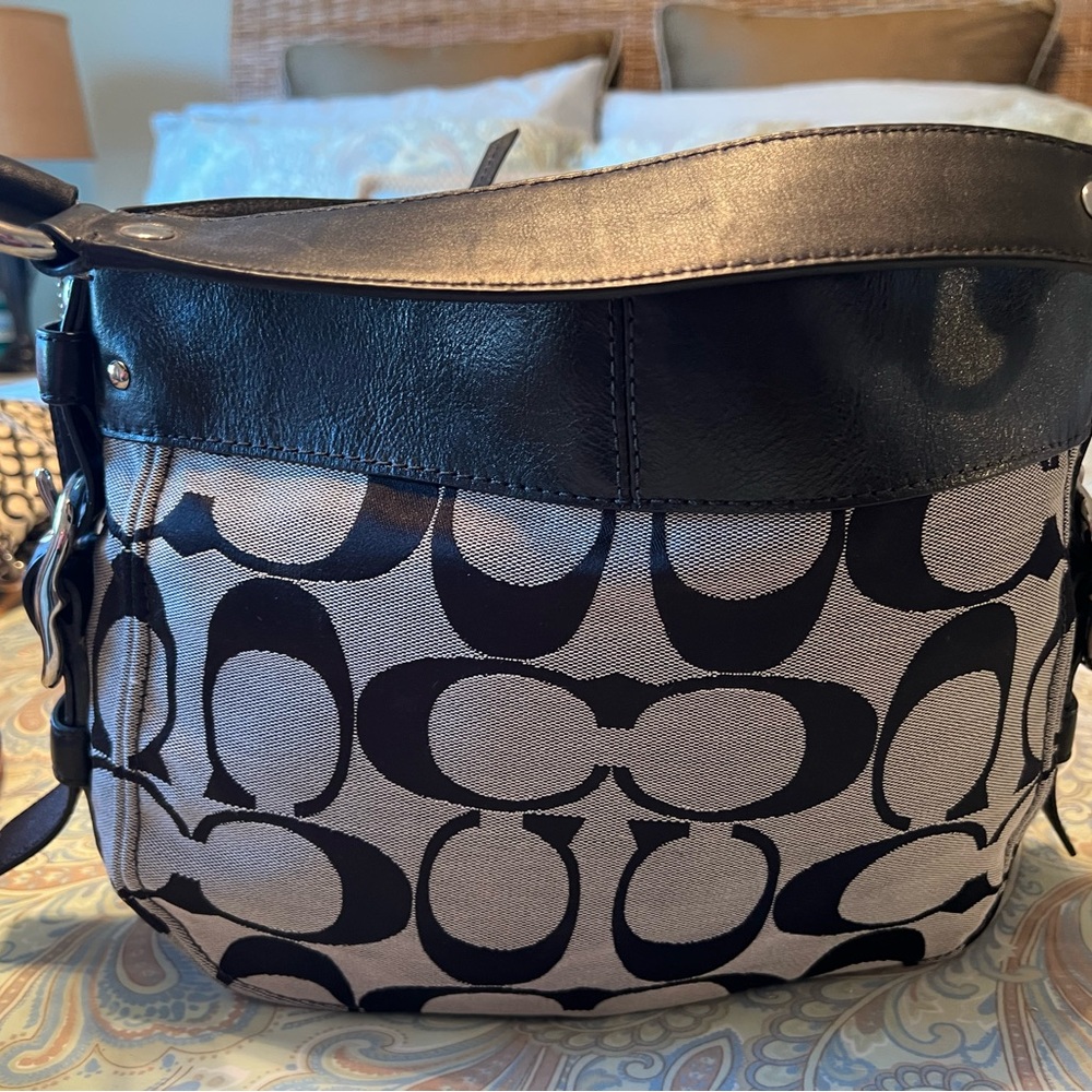 Coach Black and Gray Shoulder Bag